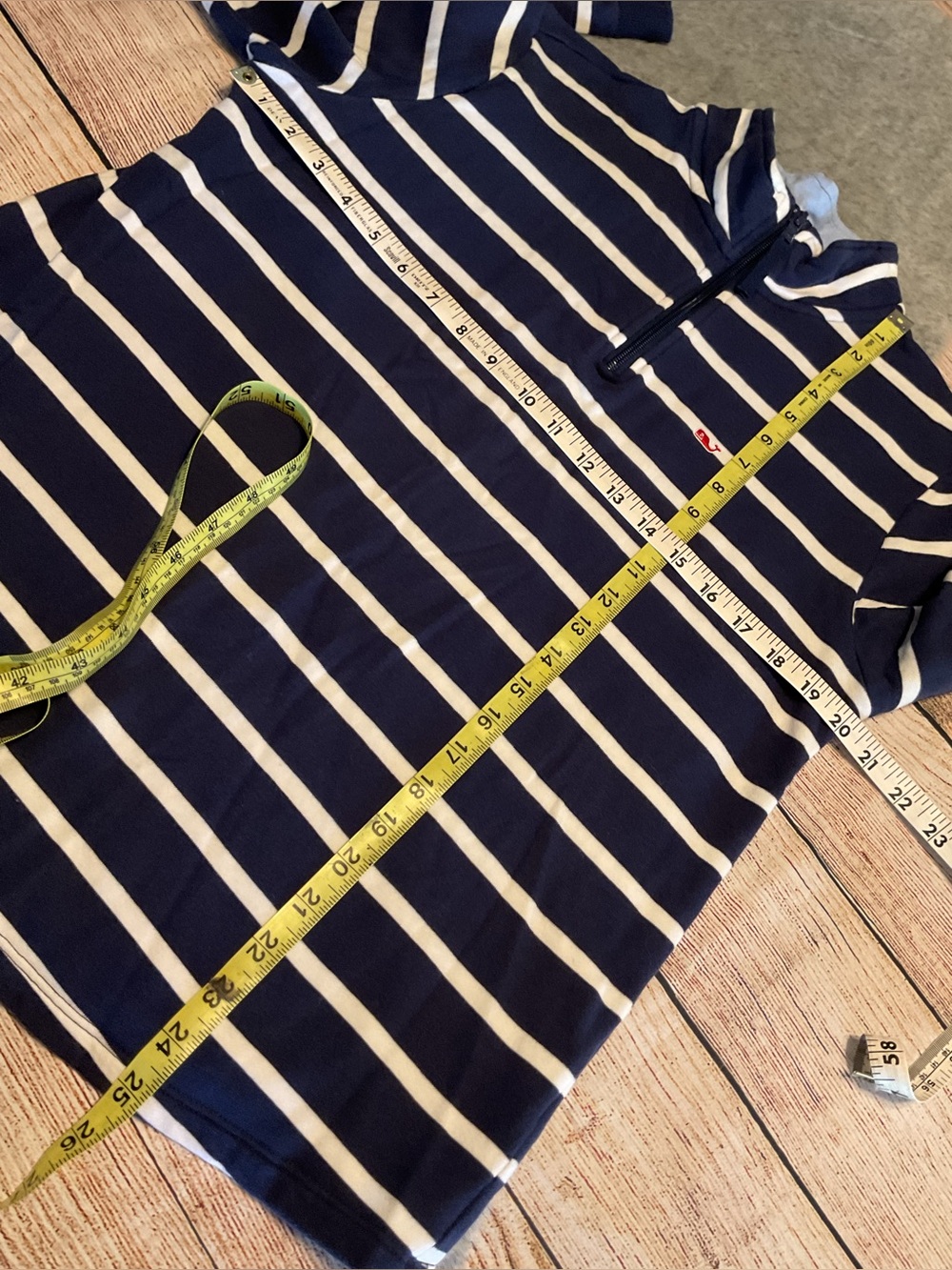 Vineyard Vines Striped Quarter Zip Pullover Long Sleeve Sweatshirt Size M - Picture 11 of 12